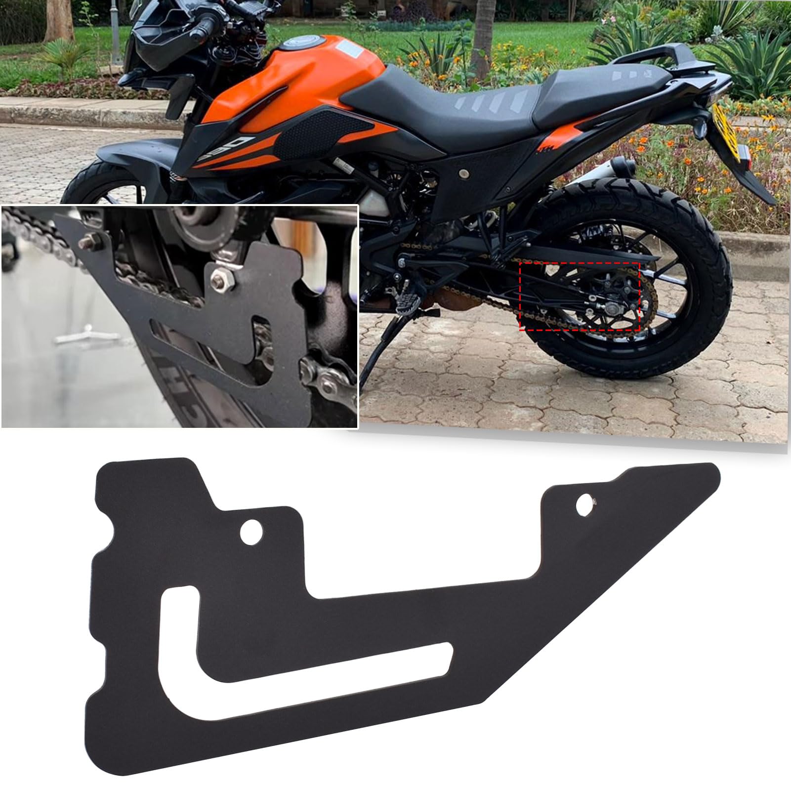 Midimttop Motorcycle Aluminum Rear Wheel Toe Chain Decoration Cover Guard fit for K&T&M 390 Adventure 390ADV Parts 2021 2022 2023 2024