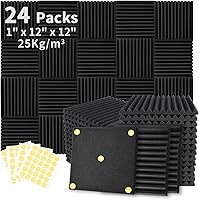 Vista 15 de Focusound Paquete de 4 trampas de espuma acústica para esquinas de bajos de 16.5 x 6.3 x 12 pulgadas, paneles de espuma acústica insonorizados