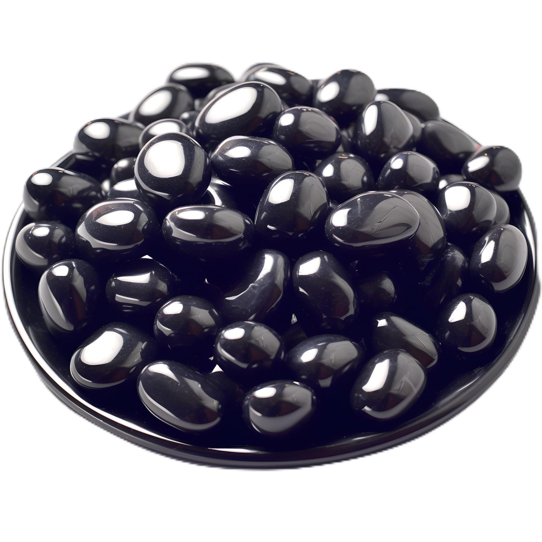 Polished Obsidian Crystals - 72 pcs, 0.5" Handpicked Tumbled Gemstones Rocks, Pebbles for Reiki, Chakra, Healing, Home Decor