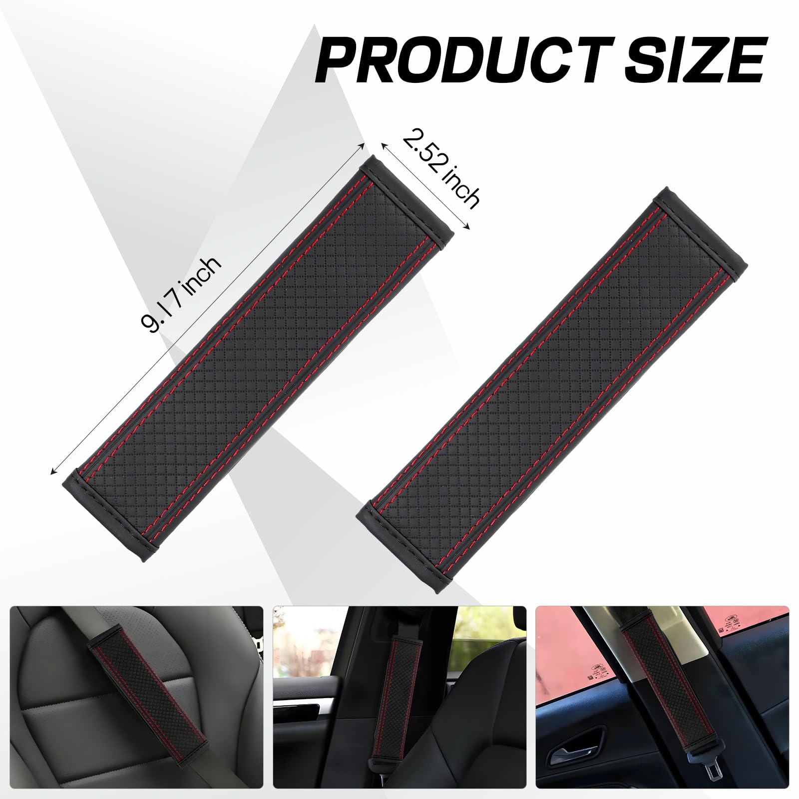 Ongfuwu 2PC Car Seat Belt Cover Pad - Soft Universal Shoulder Protector For Comfort & Safety (Grey) - View #10