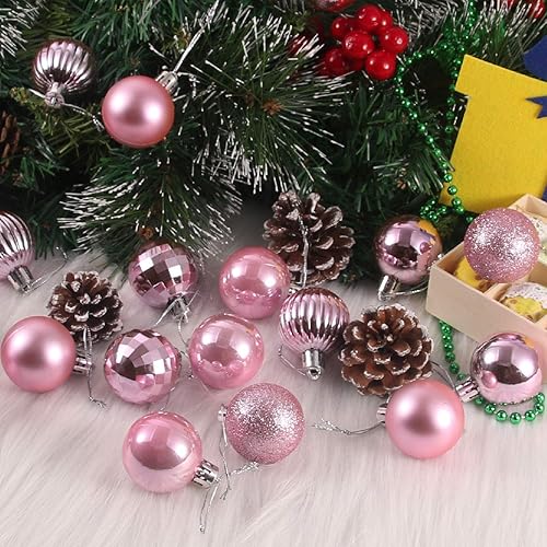Vista 282 de 18 esferas medianas decorativas navideñas para árbol de Navidad, inastillables, para colgar, color púrpura, 2.5 pulgadas, paquete de 18
