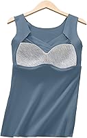 Vista 4 de Camisas térmicas para mujer, con forro polar, sin mangas, camisola elástica, capa base, chaleco cálido, ropa de invierno