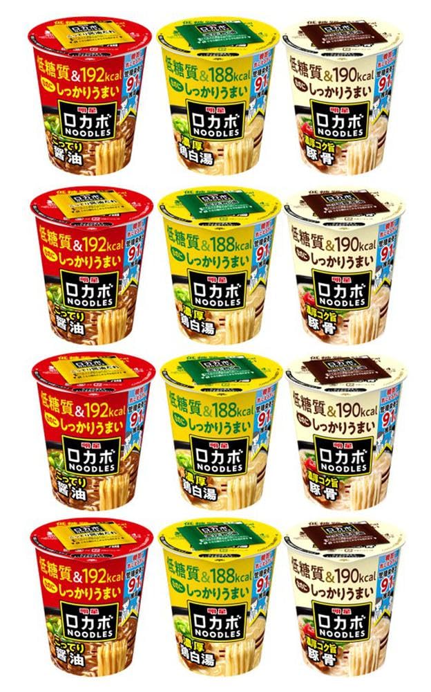 明星 ロカボNOODLES 3種お試しアソート[12個入、インスタント麺、こって…
