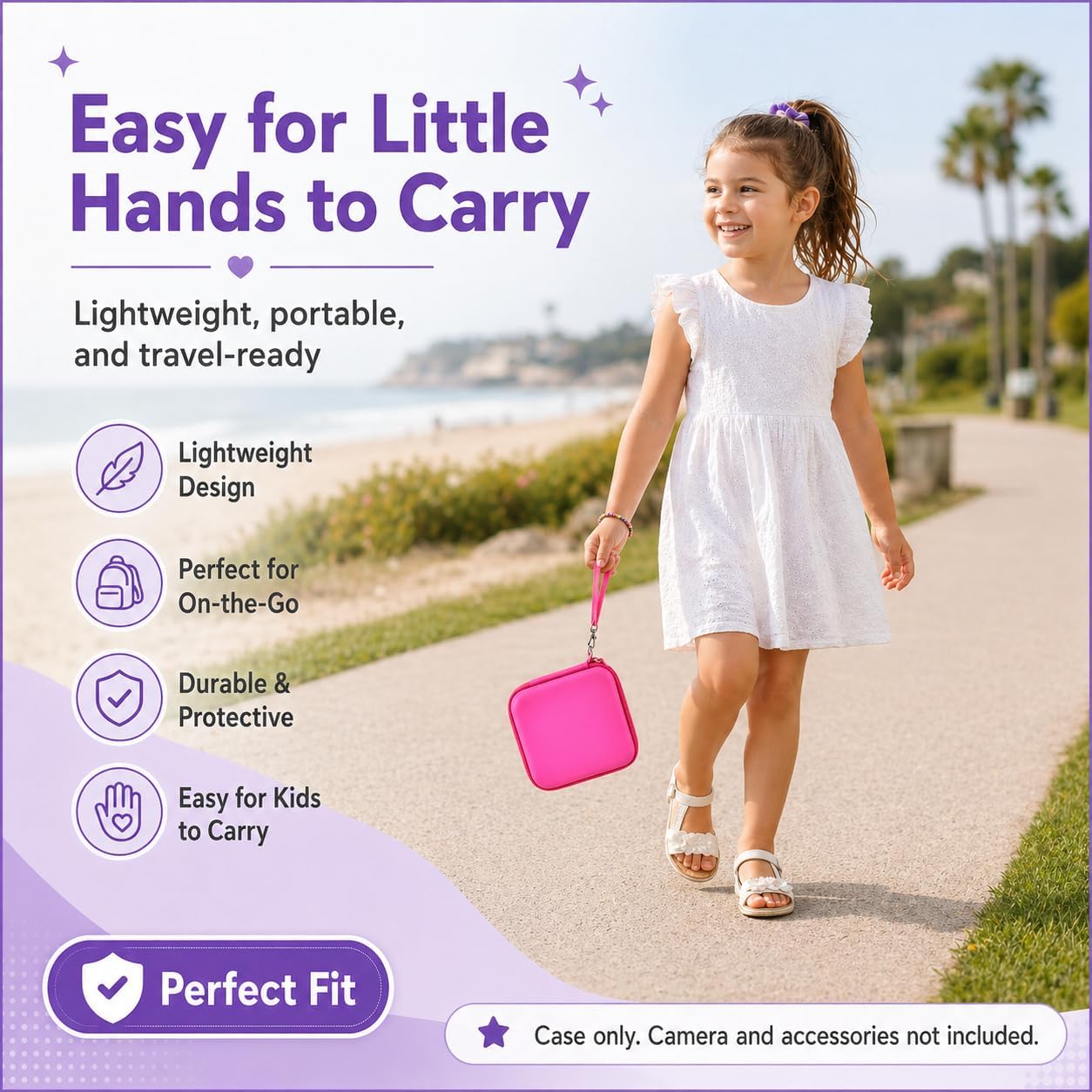 PAIYULE Kids Instant Print Camera Case Compatible with ESOXOFFORE for Dylanto for DUDUDRAGON for GKTZ for ETIKEZ for Dafotil for Careenoah Digital Video Prints Paper Bag (Box Only) Rose Red