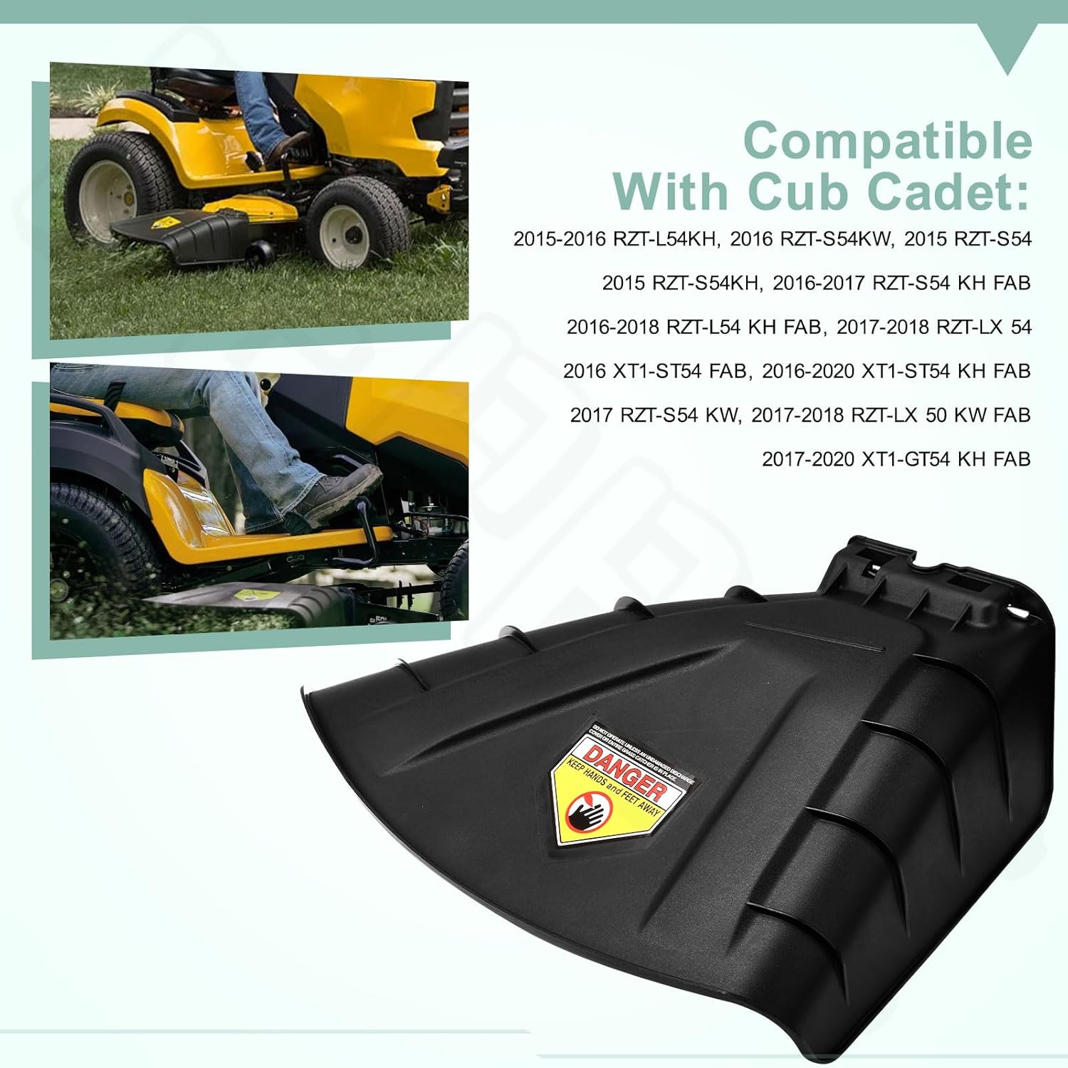 631-05168c discharge chute for cub cadet fabricated decks rzt xt1 xt2 zt1 zt2 zt3 lx sx50 54 cyt5023se super bronco 50xp sz2454 z6900 columbia mustang xp kh gt50, replaces 631-05116b 631-05168a