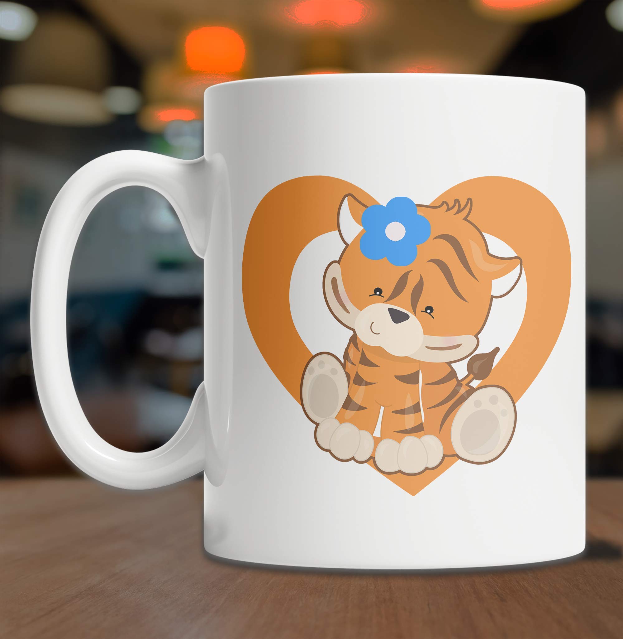 Amazon.com | I Love Baby Tigers Mug - Kawaii Baby Tiger in