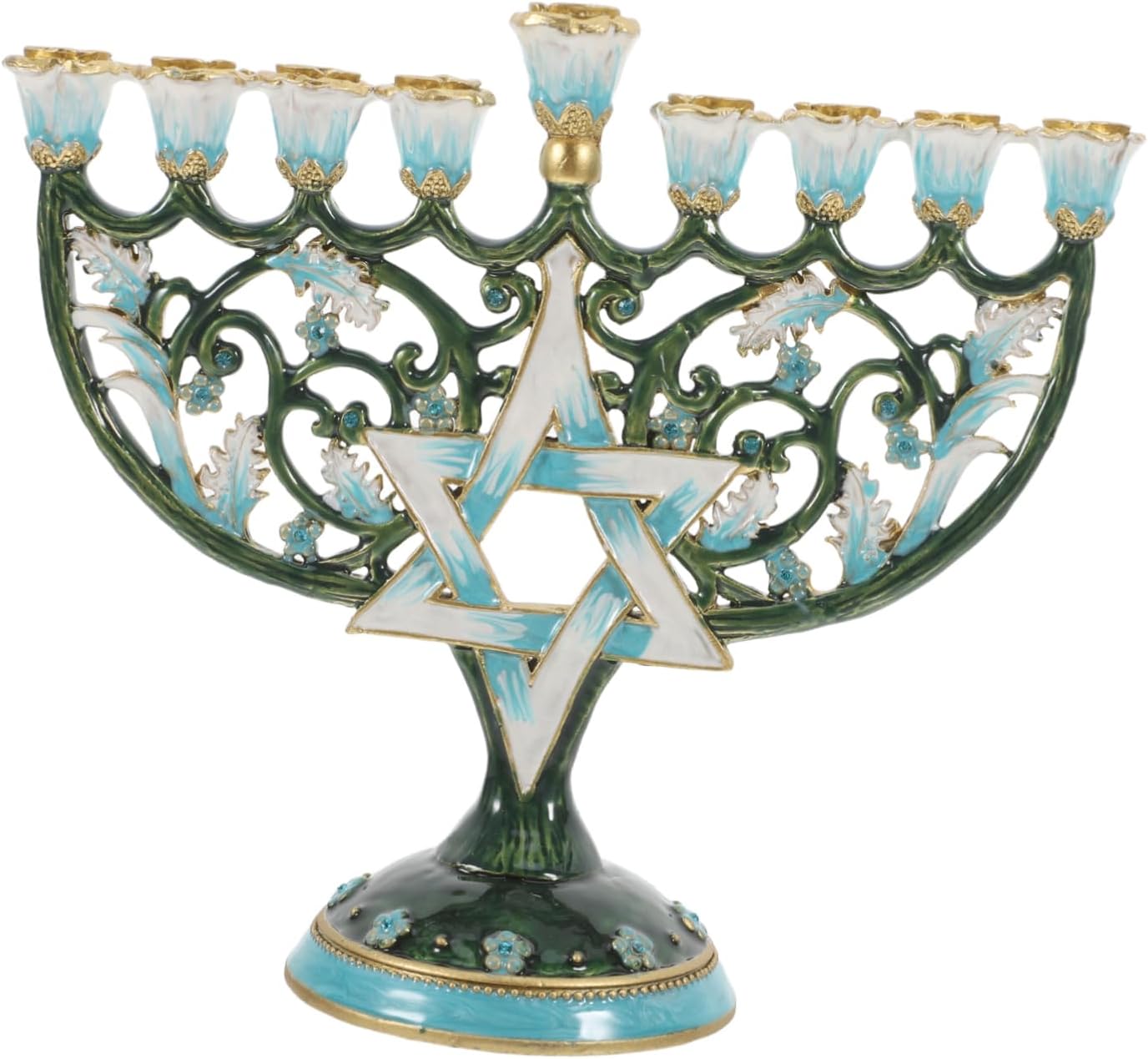 Unomor Metal Candle Stand for Table Chanukah Candles Holder Jewish Menorah Desktop Decorative Candleholder