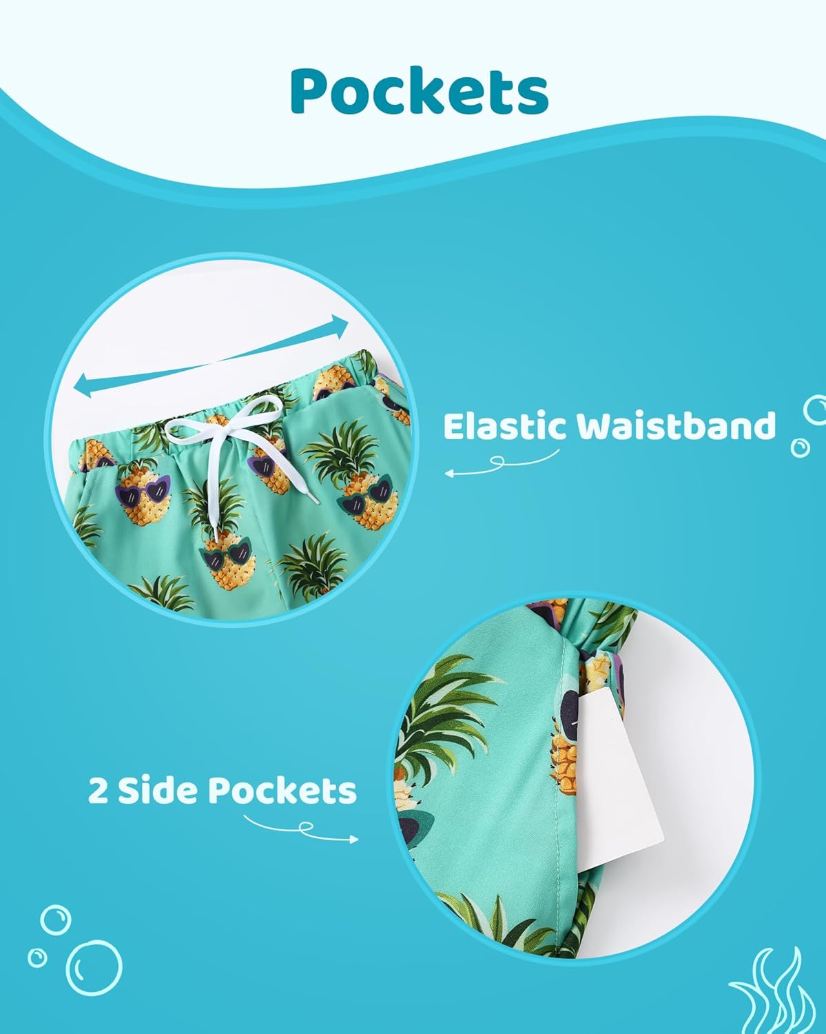 Boys Swim Trunks with Compression Liner Quick Dry Boys Bathing Suit with Pockets for Summer 5-16 Years - Image 5