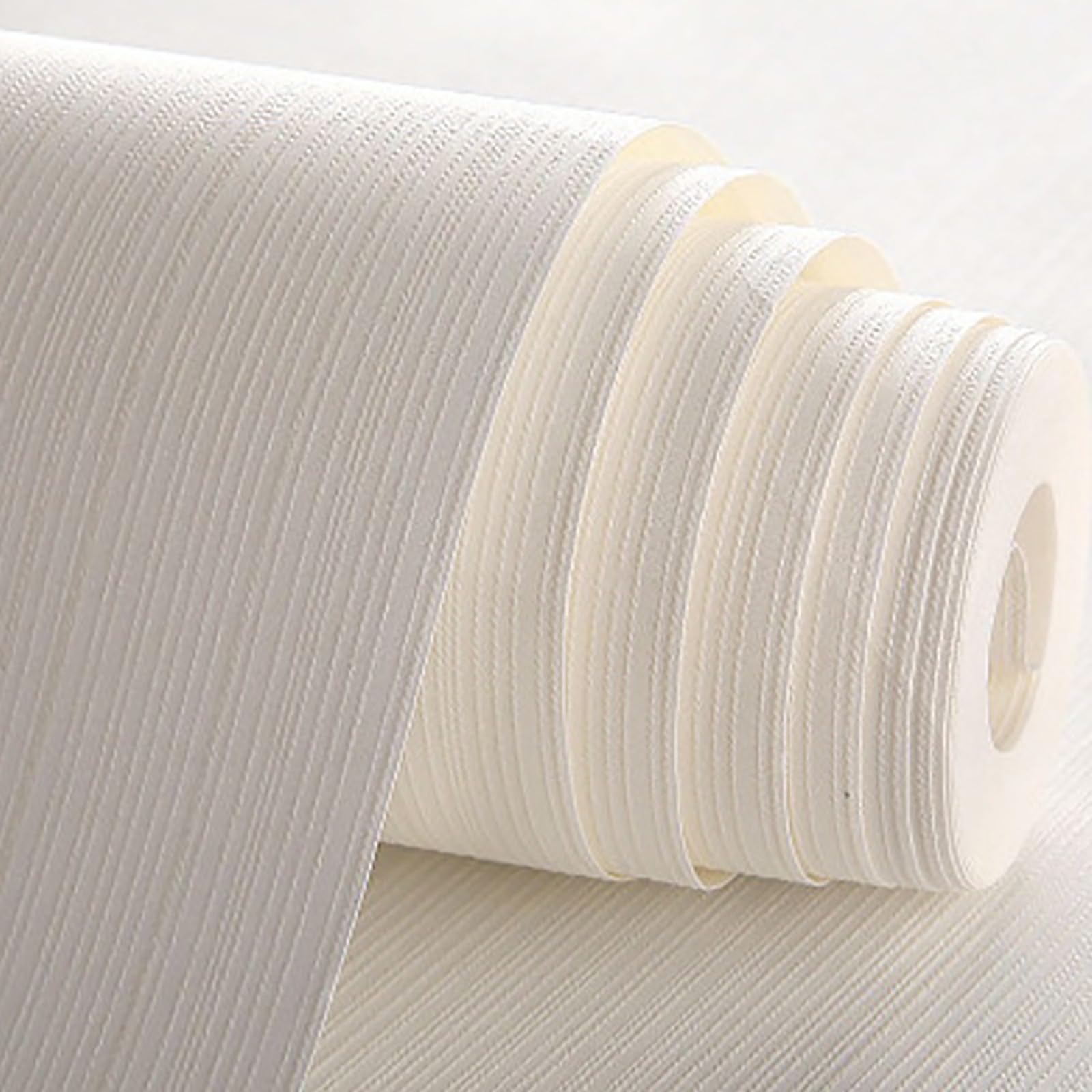 Trafagala Modern White Embossed Wallpaper Feature Non-Woven Narrow Stripes Glitter Wallpaper for Living Room Bedroom Kitchen Lounge Wallpaper