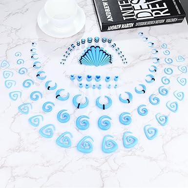 Kakonia 93 Pcs Kit D'étirement Des Oreillettes 14G-00G Ensemble D'extension De Calibre D'oreille Cônes Et Bouchons En Spirale Acrylique Perçage Bijoux Ensemble, Rouge