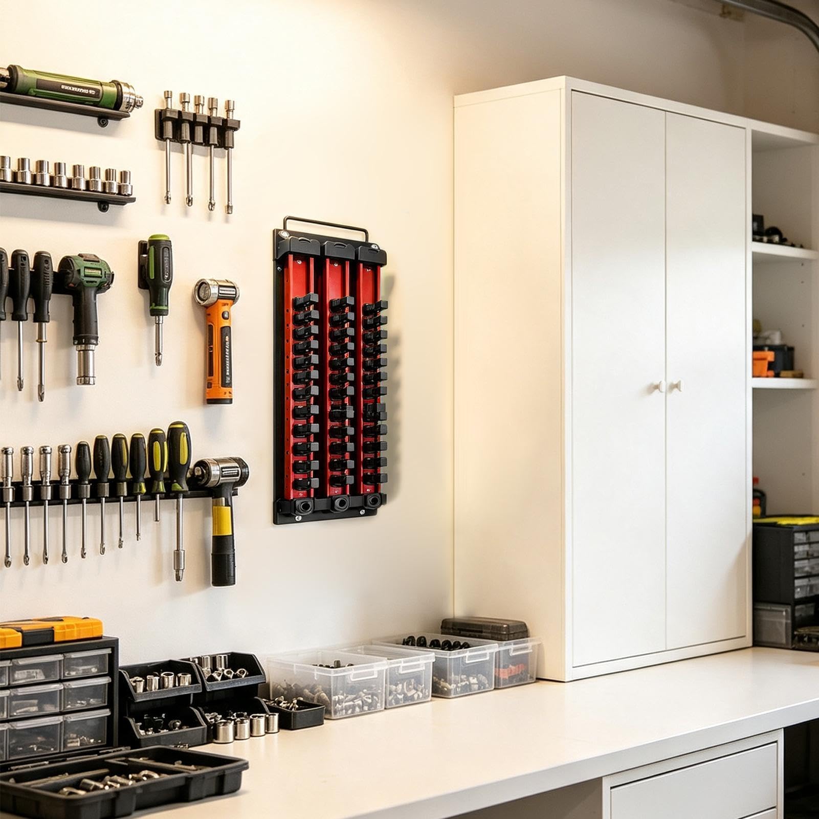 Steckdosen-Organizer, 40 Clips, magnetischer Werkzeughalter