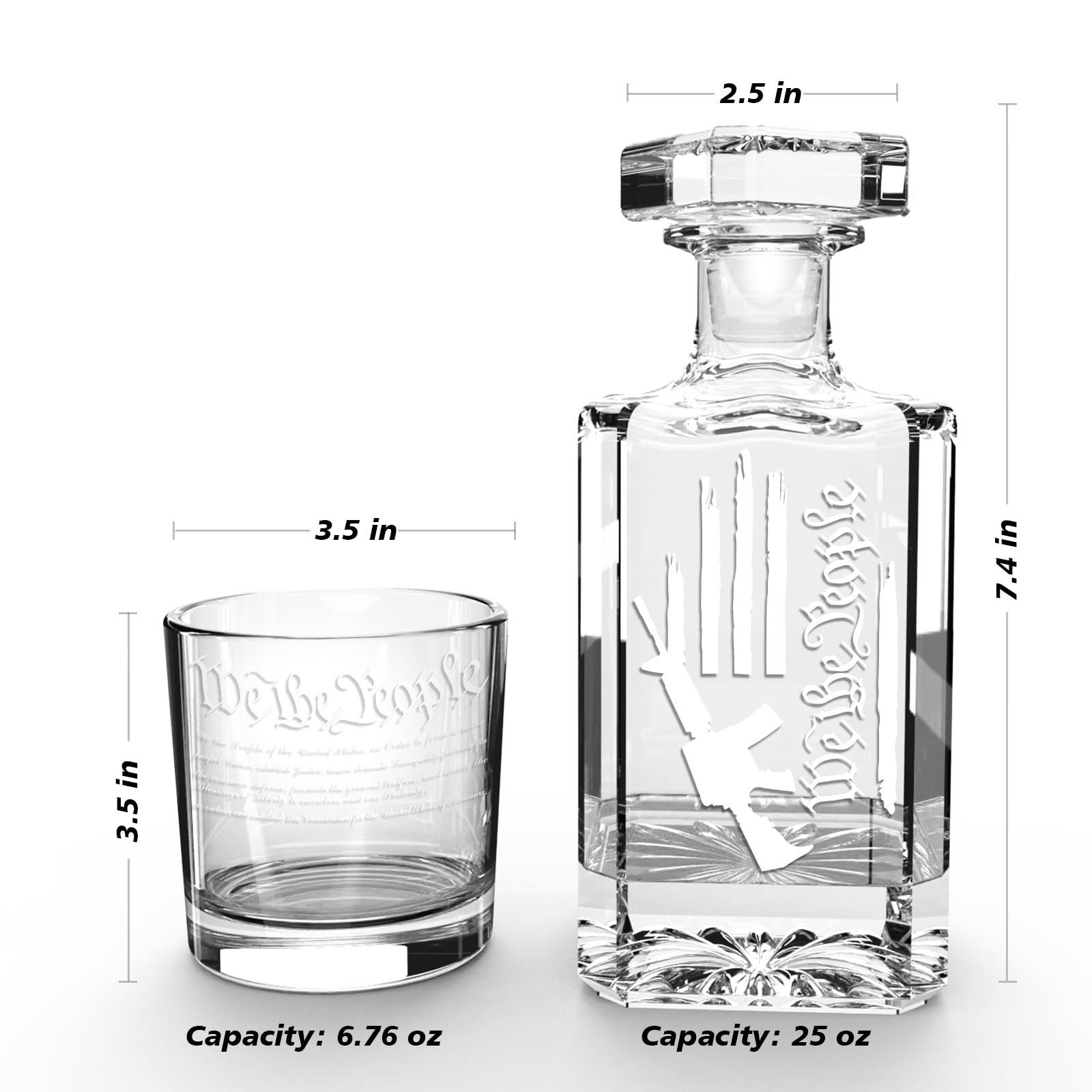FURSARCAR OneGun Whiskey Decanter Set With 2 Glasses - Unique Gift For Dad, Men, Husband - View #2