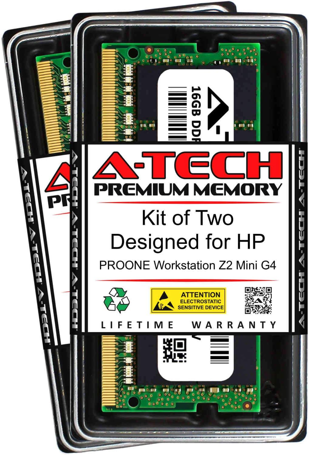 A-Tech 32GB (2 x 16GB) RAM for HP PROONE Workstation Z2 MINI G4 | DDR4 2666MHz SODIMM PC4-21300 260-Pin Non-ECC Memory Upgrade Kit