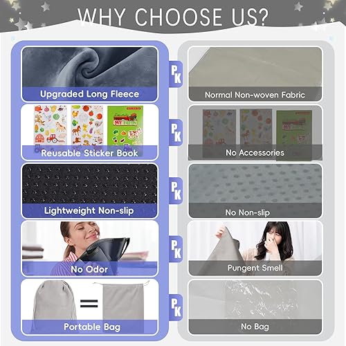 Miniatura 10 de Cama de avión para niños pequeños, extensor de asiento de avión suave para niños, artículos esenciales de viaje en avión para bebés, azul