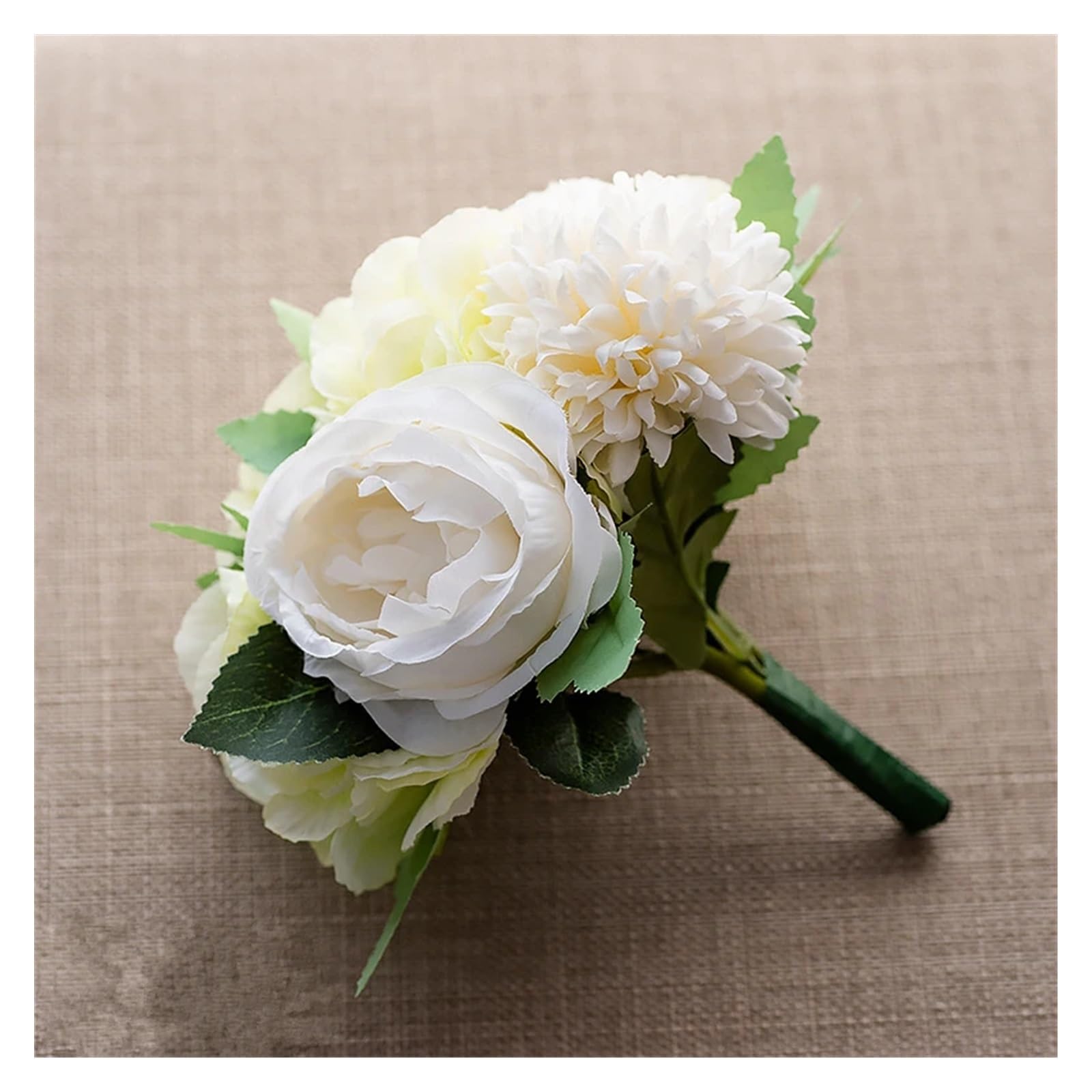 HJRegaFimu Artificial Flowers 8 Heads Silk Peony Wedding Decorative Flower Bridal Bouquet Exquisite Decoration Bouquets Green