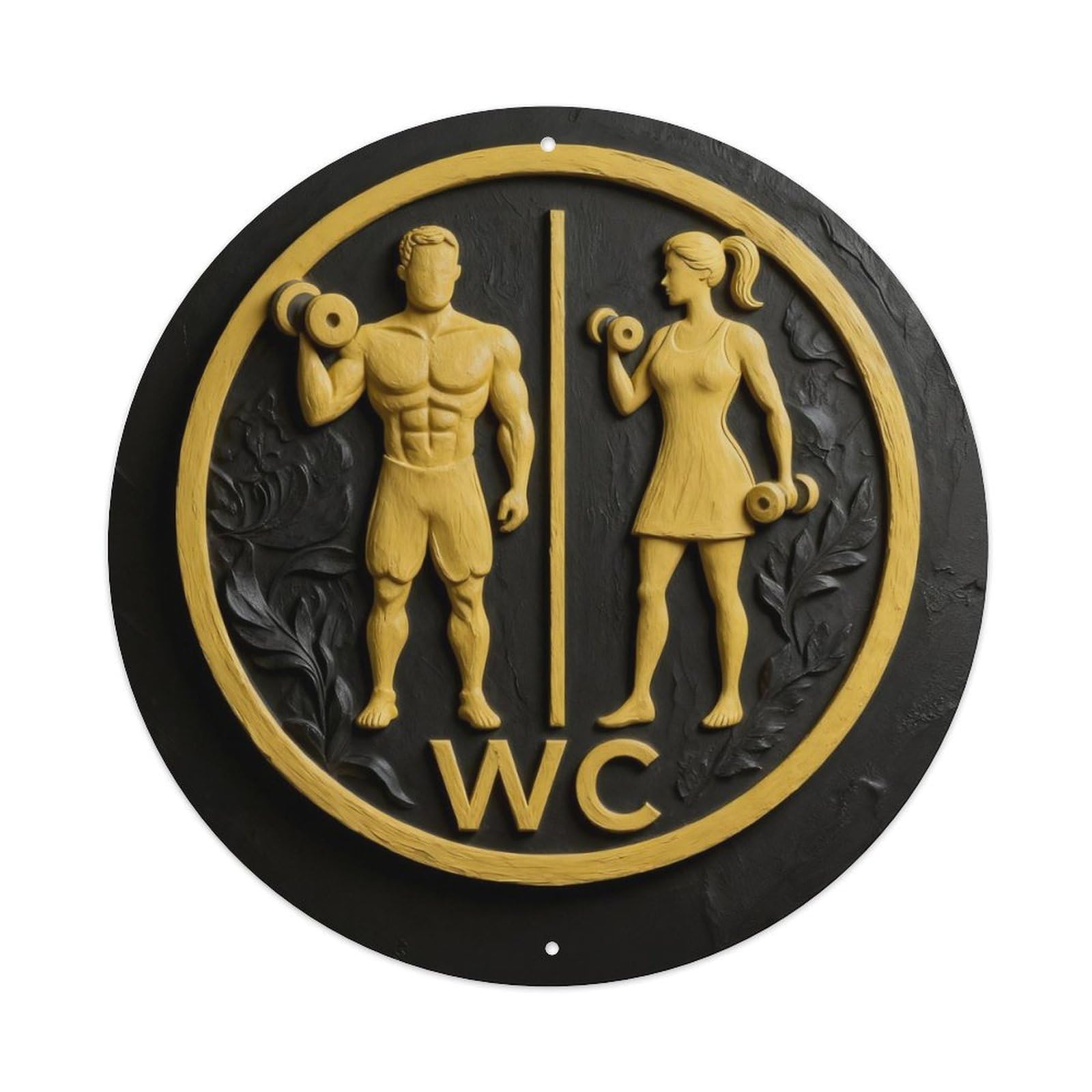 Zlatcbu Vintage Fitness Themed Wc Sign Metal Tin Sign Retro Wall Art Poster, Decor For Home Living Room Bar Cafe Garage, 8X8 Inch