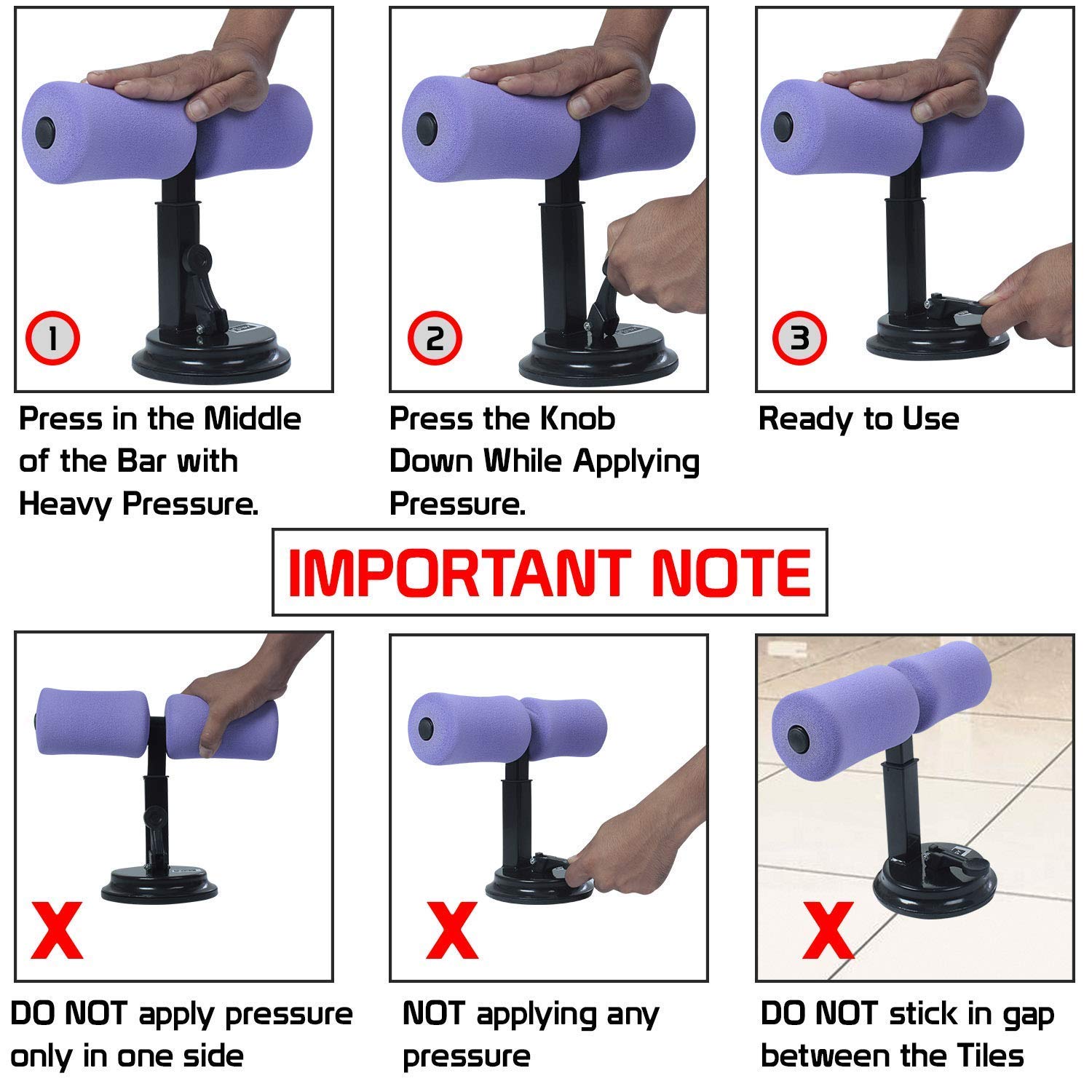 SOLDTRUE Sit-ups Assistant at Home Working Out, Adjustable Sit-Up Bar Fitness Device for Abdominal Muscle Trainer Gym Equipment Best for Weight Loss Thin Thigh 4