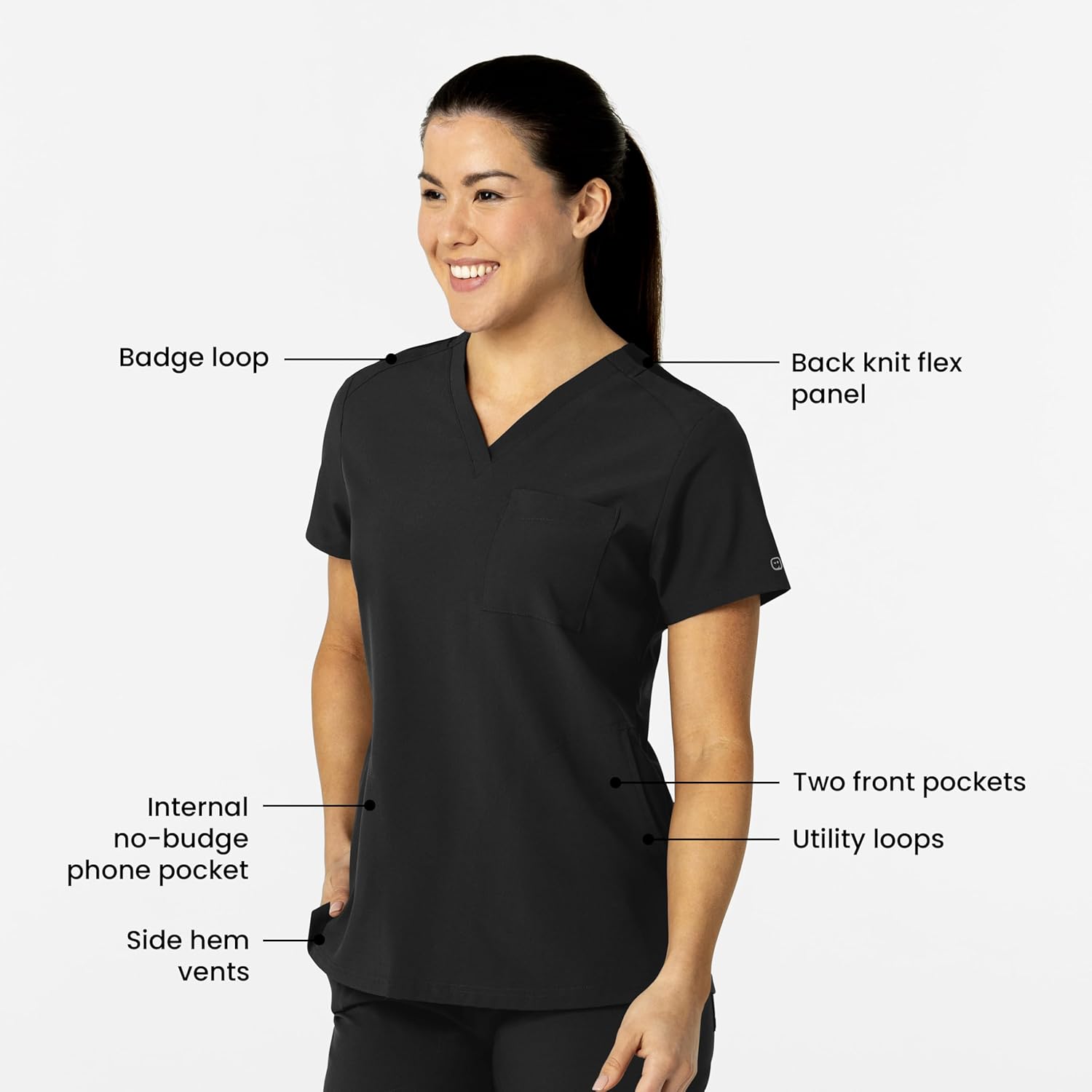 WonderWink Womens Women's Flex-n-Reach V-Neck Scrub Top - Image 2