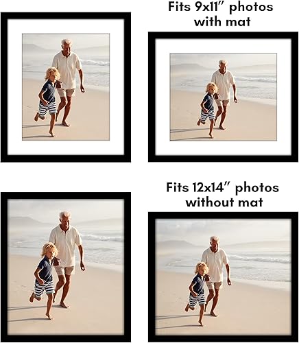 Vista 156 de Americanflat Portarretratos de 8 x 12 pulgadas con plexiglás pulido, juego de 2 portarretratos de 6 x 8 pulgadas con paspartú o para fotos de 8 x 12
