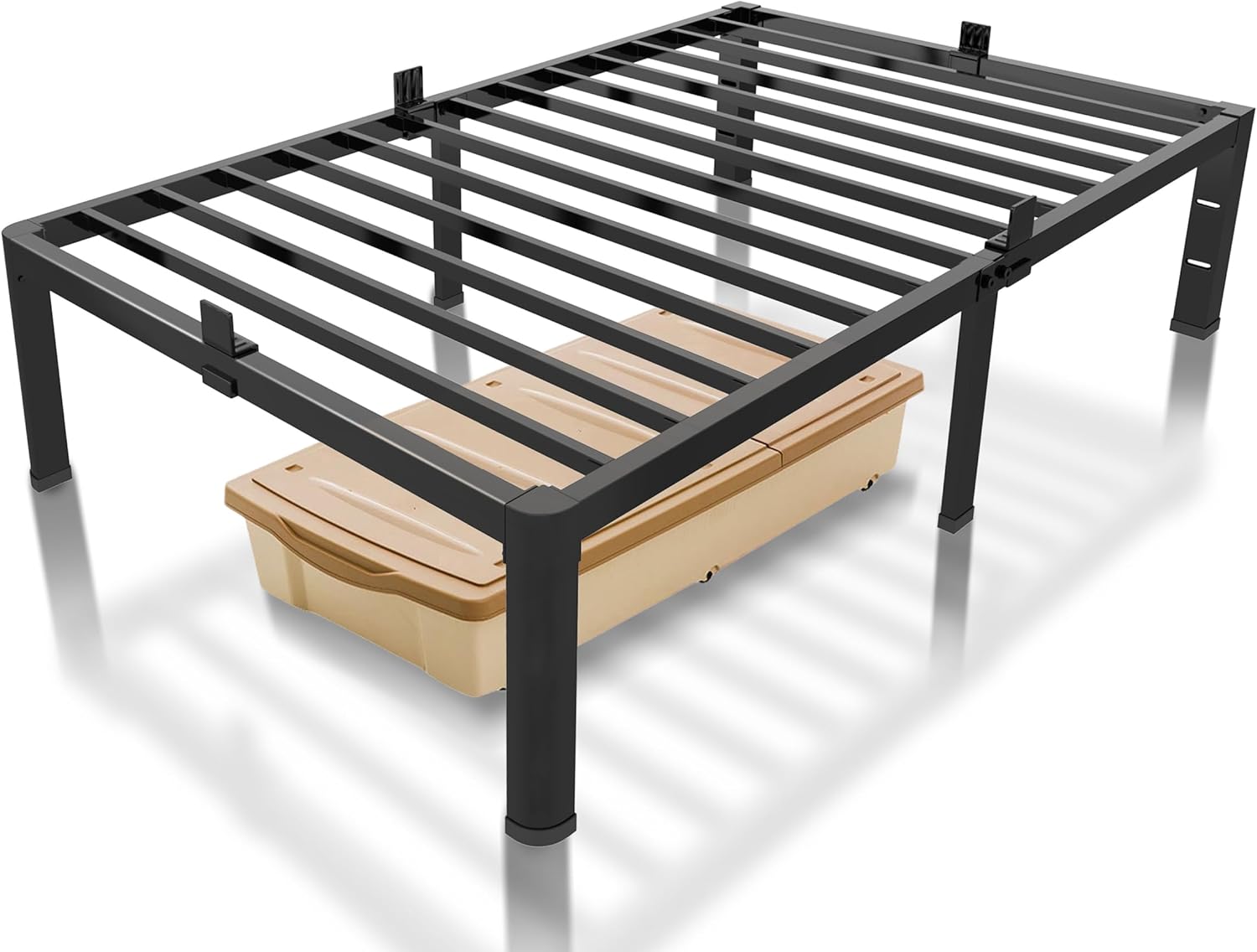 ROIL 12 inch Twin Bed Frames with Headboard Hole and Round
