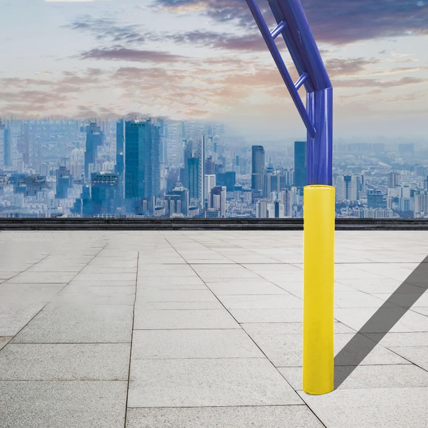 Heavy Duty Basketball Pole Padding Wrap, Weatherproof Self-Adhesive Protector for Round & Square Poles (4.5"-8.7" Diameter) - Durable Safety Padding for Garage & Bas