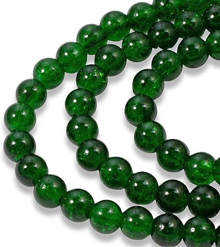 Miniatura 1 de Cuentas de cristal verde esmeralda de 0.236 in, cuentas redondas de Navidad 100Pkg