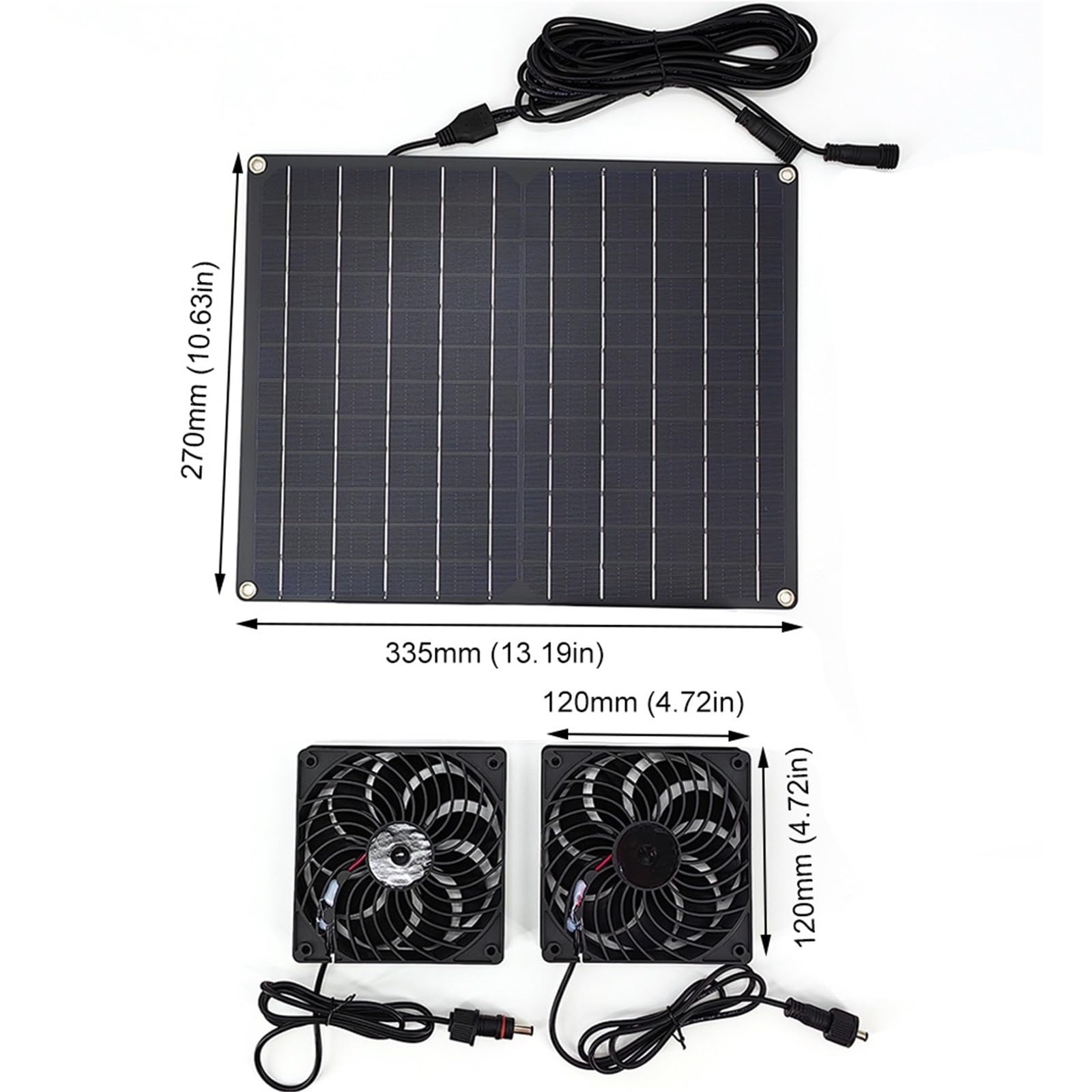 Wentylator Dachowy, Zestaw wentylatorów zasilanych energią słoneczną 15 W 12 V IP65 Wodoodporny panel słoneczny Wentylatory wyciągowe Regulują temperaturę Zestaw wentylatorów solarnych do domu dla zwi