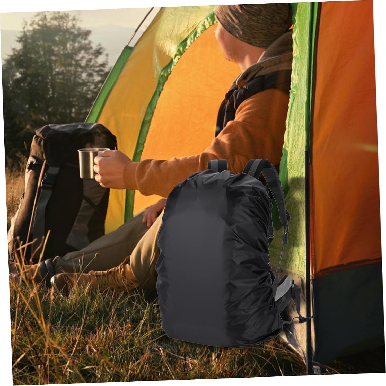 YARNOW Back Rain Cover Waterproof Cycling Jacket Ster Rain Cover Bag Rains Back Raincoat Outdoor Backing Back