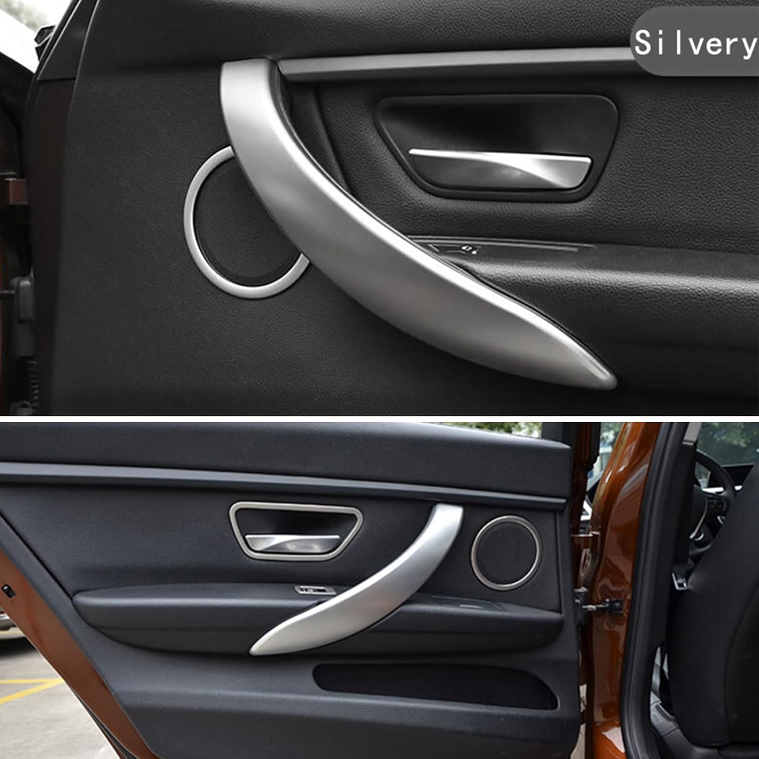 Car Door Handle for BMW 3 4 Series 3GT F34 F36 F30 2013-2018 Interior Door Handles Replace Cover Car Door Handle 320i 328i 330i 335i 340i (Silver)