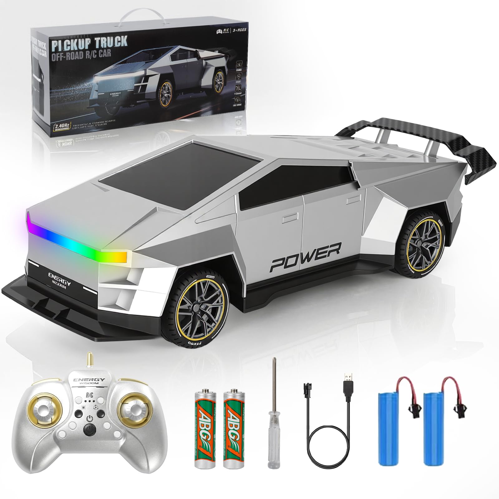 Remote Control Car RC Truck 2 4 GHz All-Terrain Cyber Vehicles with One-Touch Demo and Three Adjustable LED