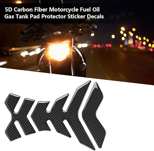 Miniatura 6 de Etiqueta engomada de la motocicleta del protector de fibra de carbono, protector universal 3D de la almohadilla del combustible del aceite de la