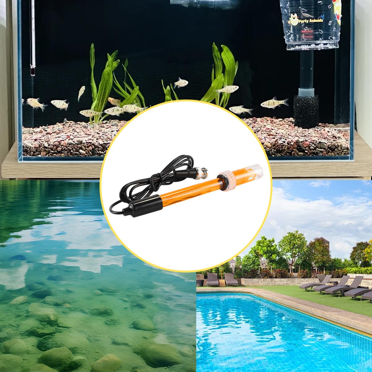 Redox-Ersatzelektrode, kompatibel mit BNC-Q9-Schnittstelle, geeignet für Aquarien, Hydrokulturen und Schwimmbäder usw.