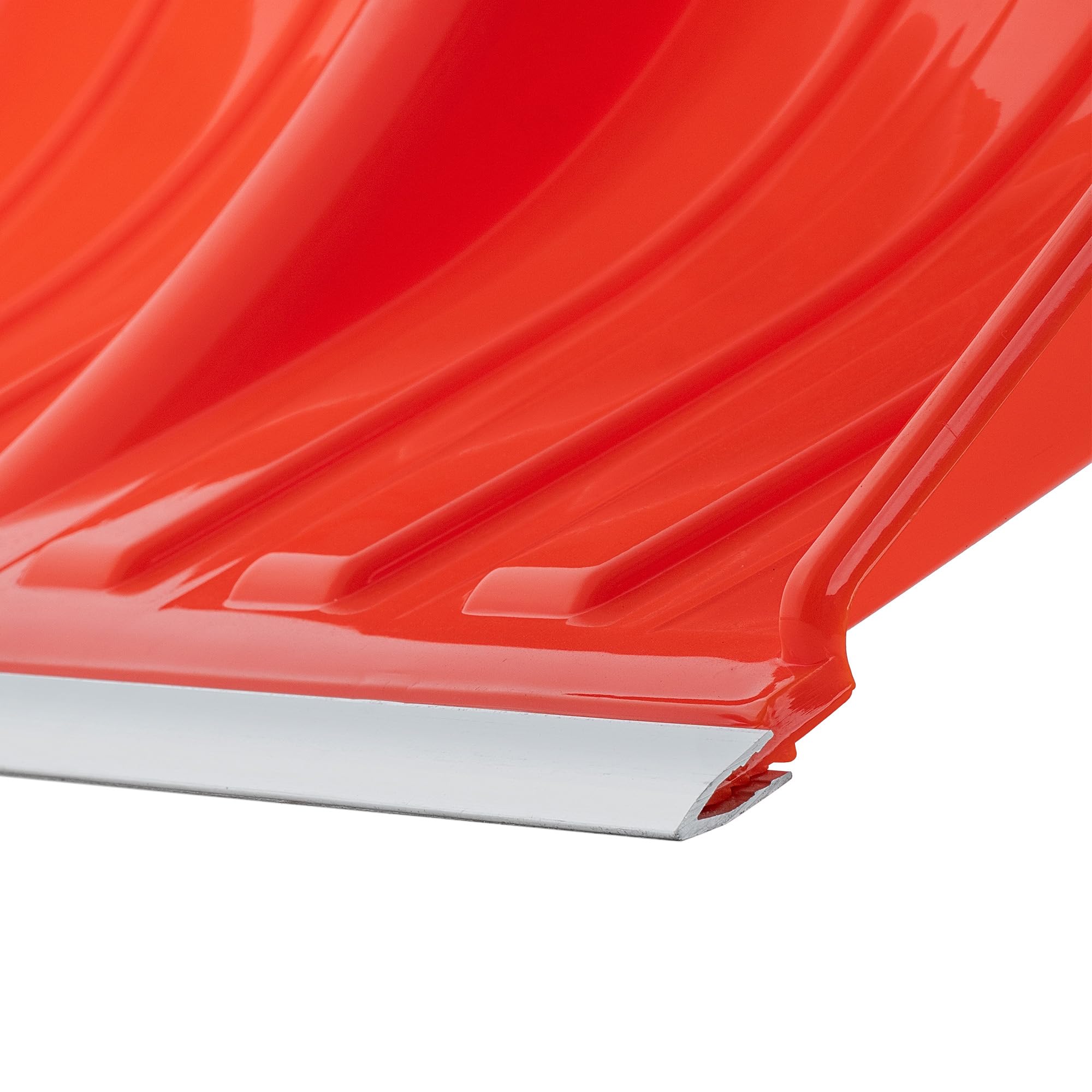 KADAX Pelle à Neige Professionnelle 50 x 138 cm - Poignée Antidérapante, Lame en Plastique et Bord en Aluminium (Orange)