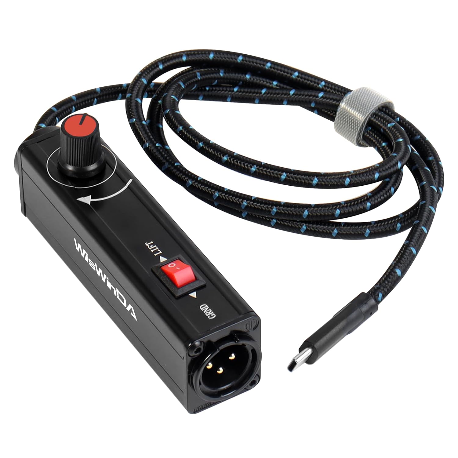 Pro101C Type-C/USB-C to XLR Isolation Box with Volume Controller and Ground Lift Switch Build-in Cord Length 3.3ft with USB-C Plug (Pro 101C)