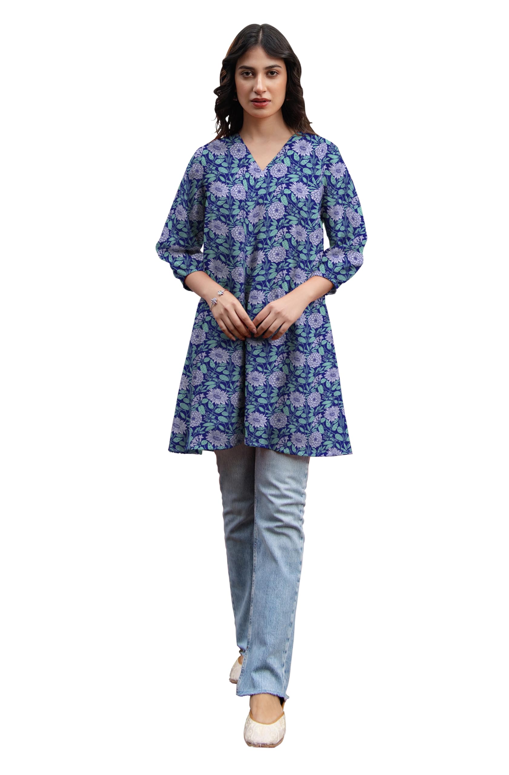Janasya Women's Georgette Floral Regular Tunic product image 4