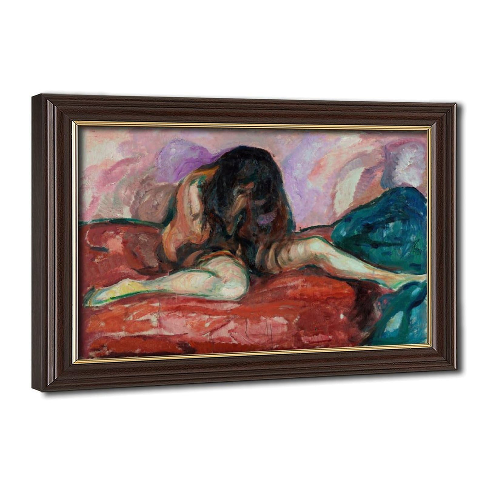 WCYB Weeping Nude by Edvard Munch Posters Prints Canvas Deco Paintings Wall Art Hangable Frame 20" L X 30" W