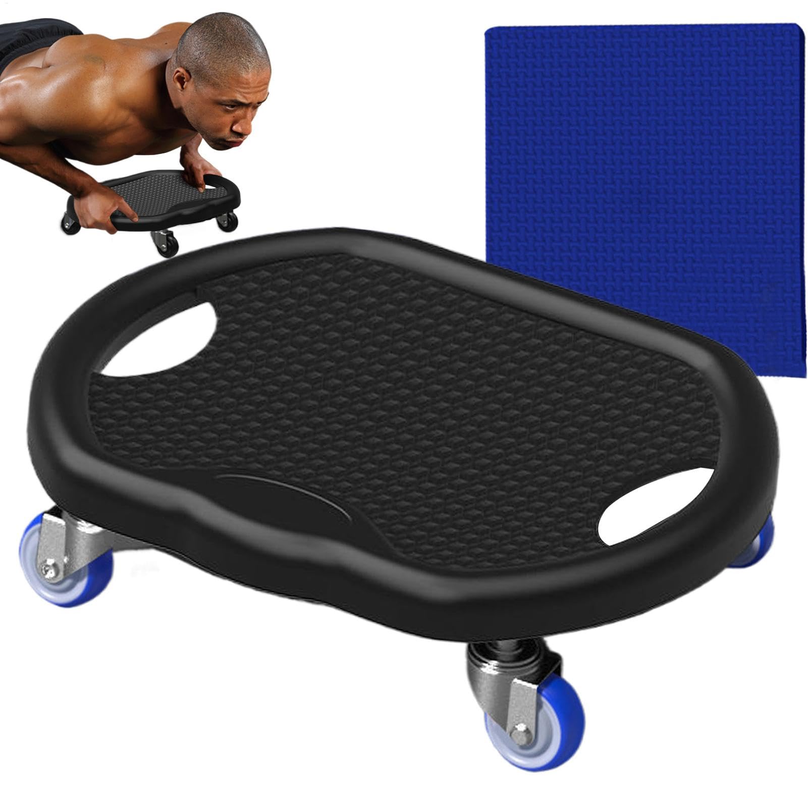 Planche à roulettes pour abdominaux, entraînement silencieux avec tapis, équipement d'exercice abdominal, roue d'entraînement robuste pour salle de sport à domicile, entraînement, fitness