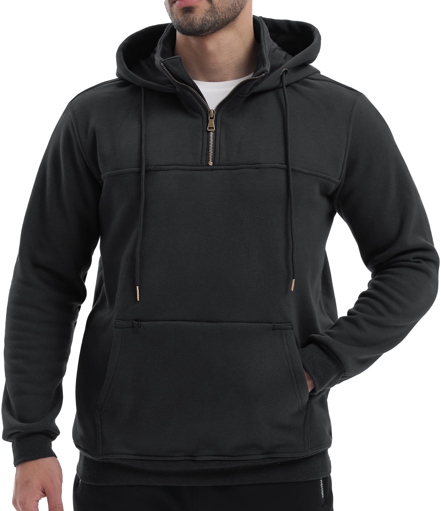 Peakwell Felpa Uomo con Cappuccio e Zip Felpa in Pile Caldo Pullover da Lavoro