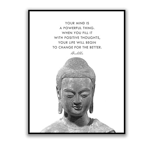 Buddhism Quotes Wall Decor Buddha Inspirational Spa Wall Art Print Meditation Gift for Women, Yoga Motivational Spiritual Buddha Room Decoration