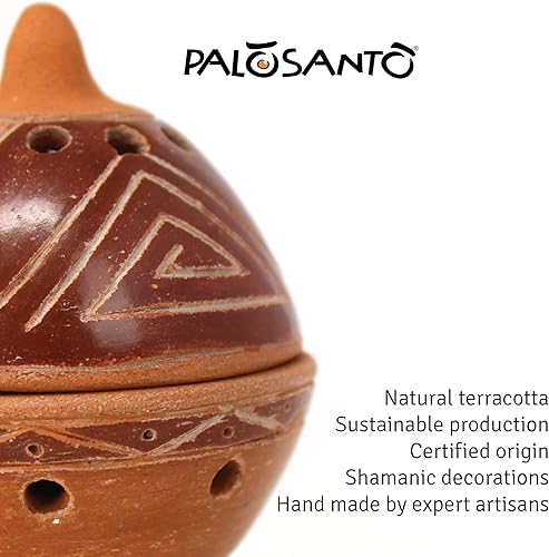 Miniatura 7 de PALOSANTO - Soporte de incienso Palo Santo - Quemador de incienso en terracota - Adecuado para conos, granos, polvo, resinas, hierbas y carbones -