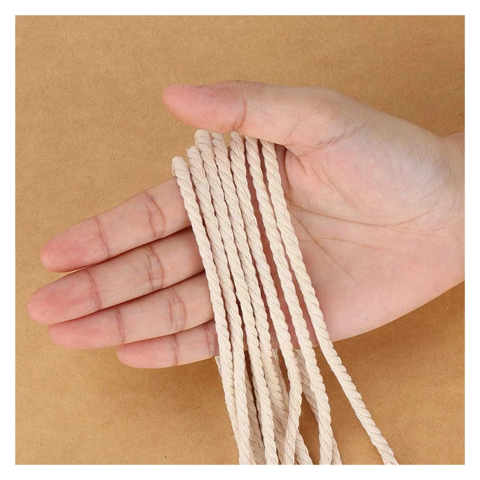 Cordón de algodón, Twisted Cotton Cord Macrame Rope 1-10mm x 2-100m(2mm 100meter)