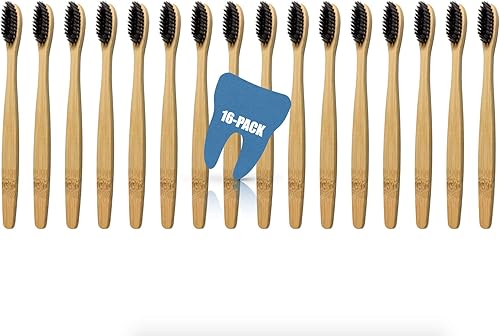 Miniatura 2 de Cepillo de dientes de bambú orgánico, sin BPA, biodegradable, respetuoso con el medio ambiente, natural, compostable, vegano - dientes limpios,