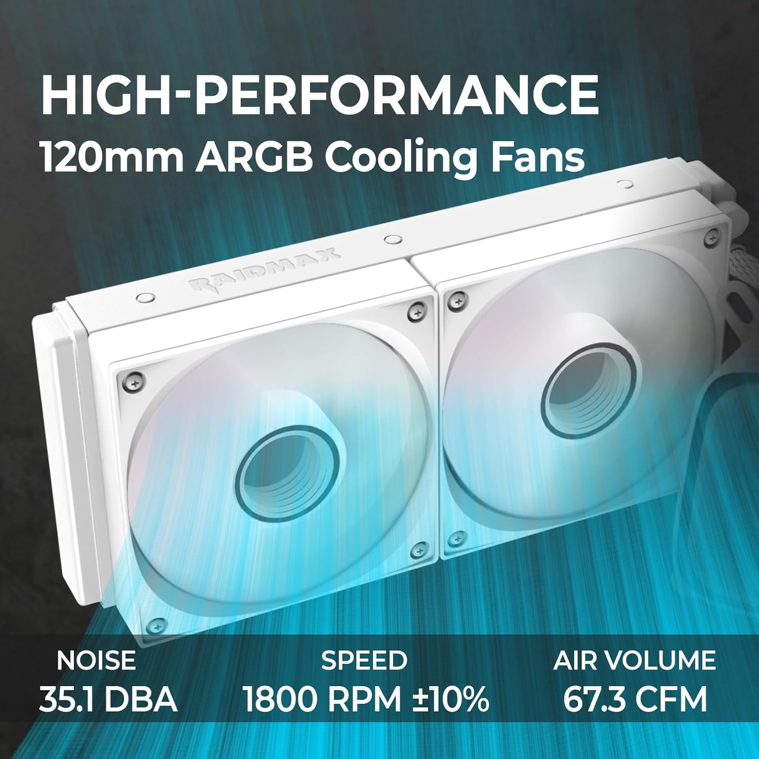RAIDMAX LD Series ARGB AIO Liquid CPU Cooler with Real-Time Digital Temperature Display, 240mm / 360mm Radiator Options, PWM Fans, Live Display Cooling for Intel & AMD Platforms (1, White, LD240)