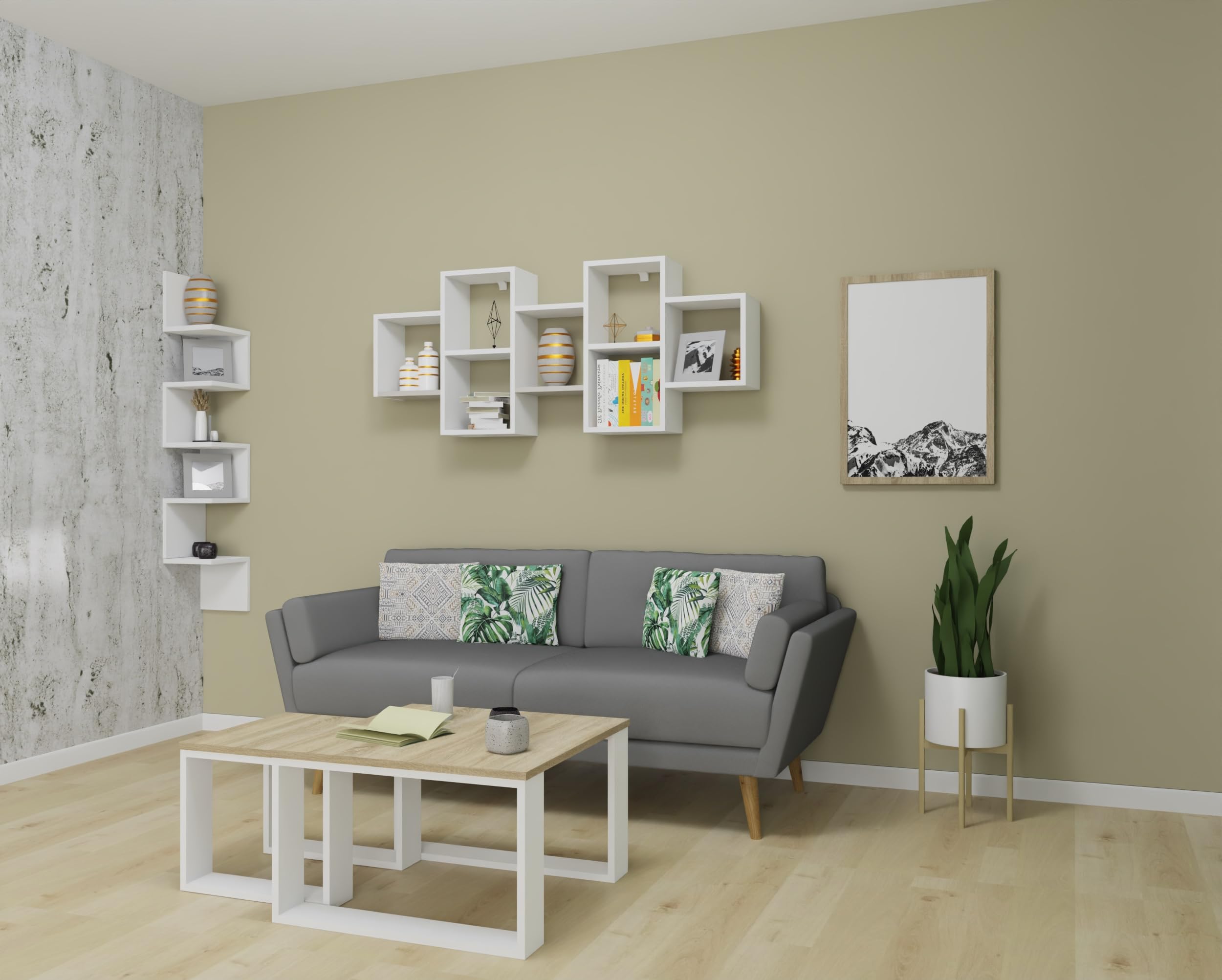 MARAND Bücherregal Wand Hängend, Regale für Wände, Wand Regal für Kinderzimmer, Bücherregal Weiß