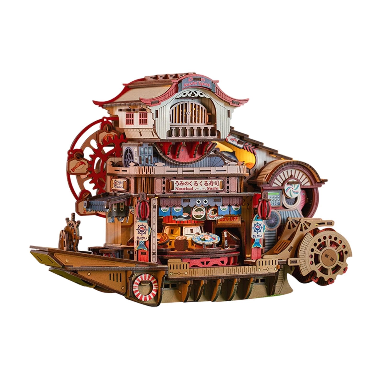 Kit Fai da Te per casa delle Bambole in Miniatura, Kit per Costruire Barche di Sushi, Ornamenti, Mini di Diorama per Ragazzi, Famiglie, Bambini e