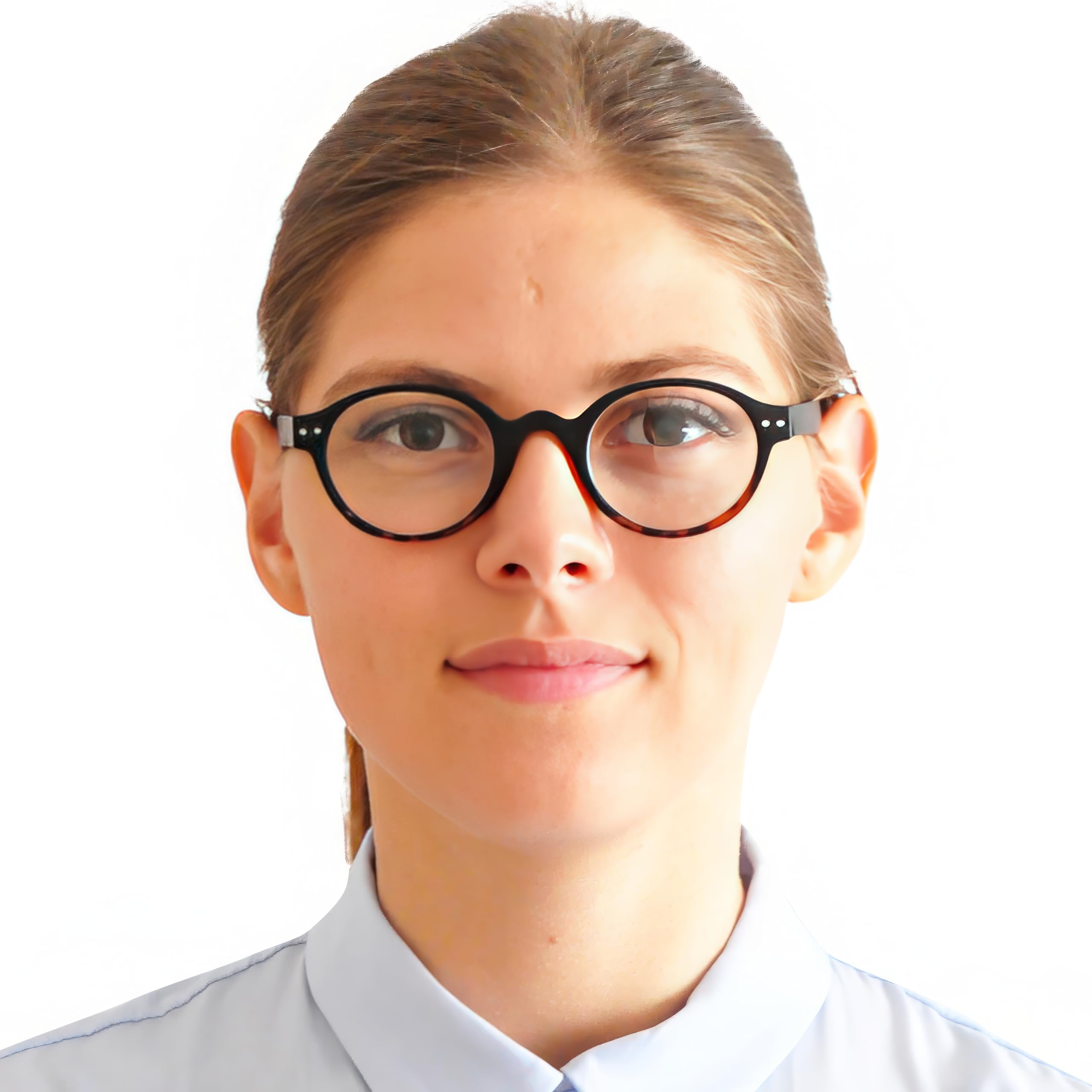 Mini Brille, Professor Style Blue Light Blocking Reading Glasses with Round Oval Lens, FREE Case - Image 3