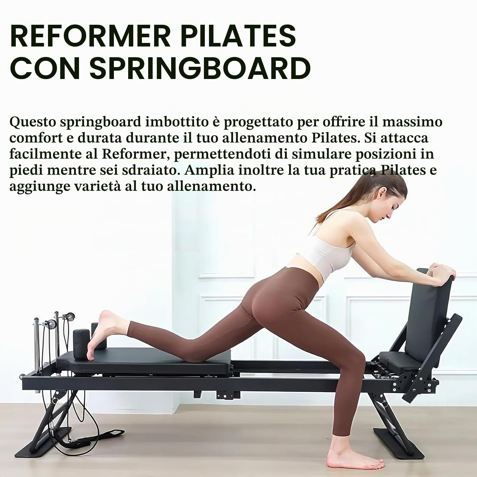 Pilates Reformer per Casa, Attrezzatura per Macchina da Pilates con Jump Board e Dual Resistance, 4 Molle e 5 Corde per Allenamento di Forza Attrezzatura,A