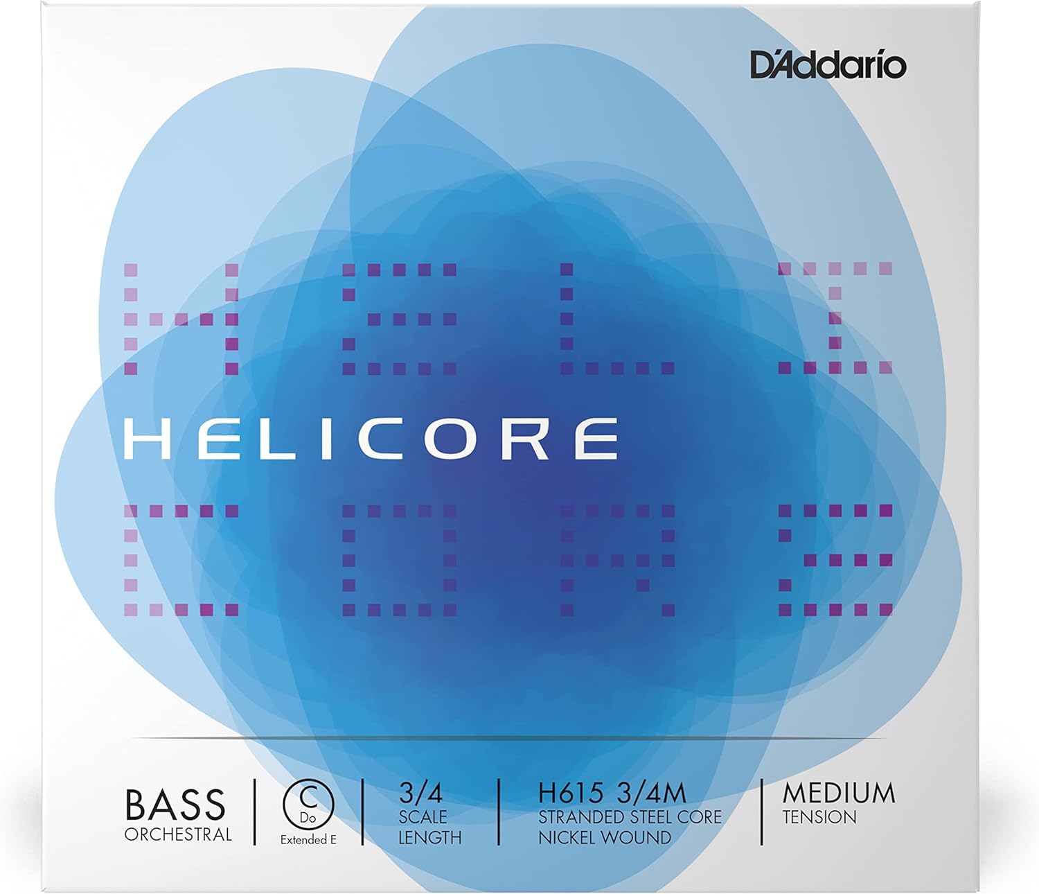 D'Addario Helicore Orchestral Bass Single C (Extended E) String, 3/4 Scale, Medium Tension