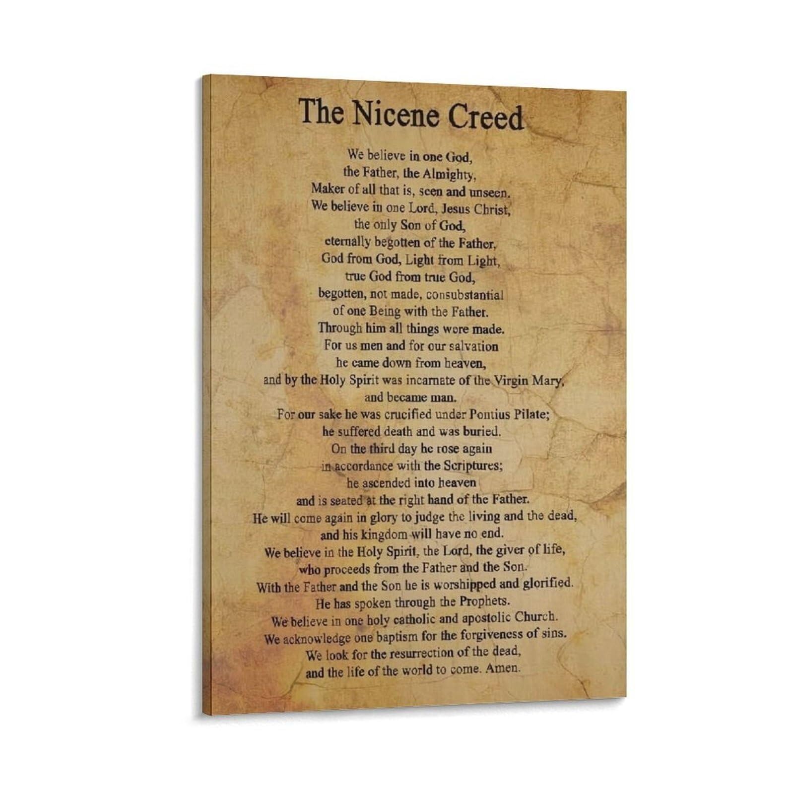 TAMDDBPJD Framed Nicene Creed Prayer Art - Christian Wall Decor for Kitchen, Bedroom, and Bathroom(Framed,12x18inch(30x45cm))