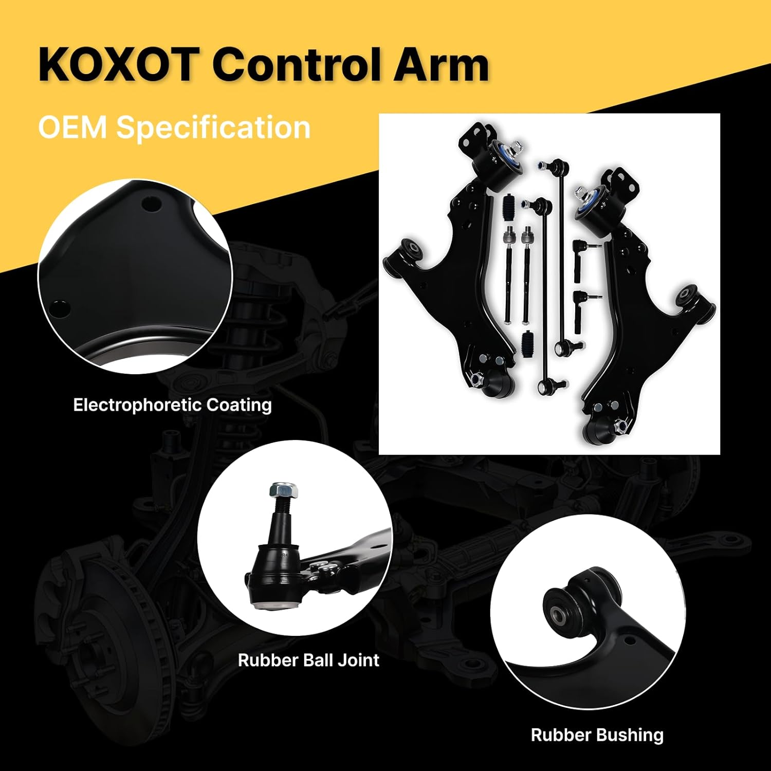 10Pcs K621231 K621232 Front Lower Control Arm Sway Bar End Link for Buick 2009-2013 Enclave, for Chevrolet 09-2017 Traverse, for GMC 07-16 Acadia, 17 Acadia Limited, for Saturn 07-10 Outlook